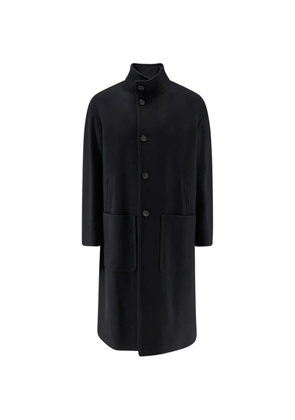 Hevo high-neck button-up coat - Black