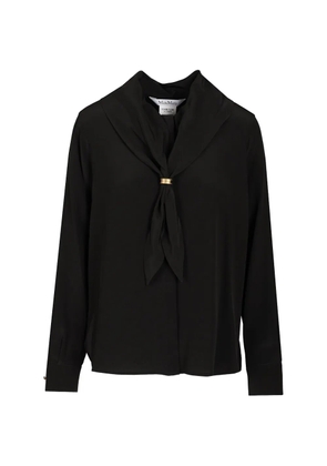 Max Mara silk scarf-detail shirt - Black