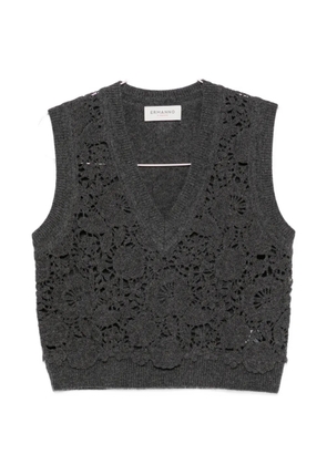 ERMANNO FIRENZE floral-lace gilet - Grey