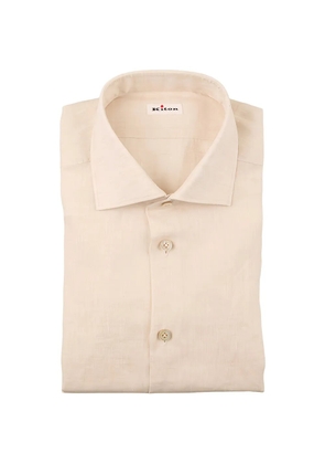 Kiton linen button-up shirt - Neutrals