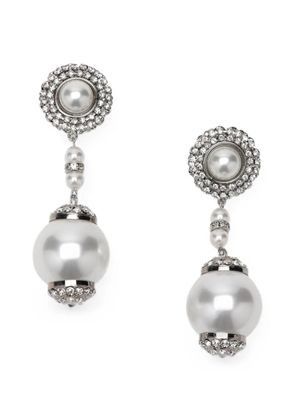 Alessandra Rich faux-pearl crystal-embellished earrings - Silver