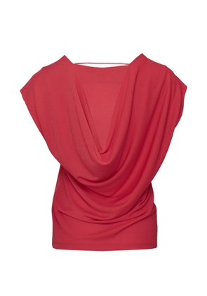 Club21 drape-back crepe top - Red