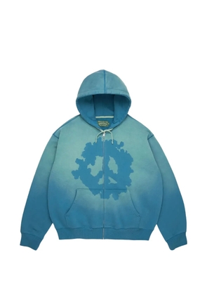 Denim Tears Peace Wreath zip-up hoodie - Blue