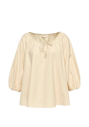 Club21 tumbled-finish flared blouse - Neutrals