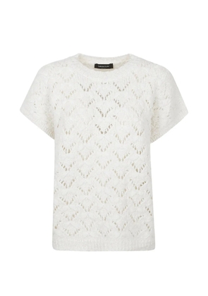 Fabiana Filippi sequin-embellished open-knit top - White