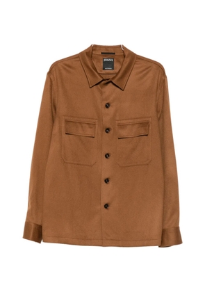 Zegna button-fastening flap-pocket shirt - Brown