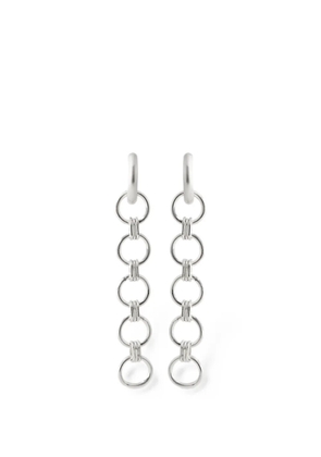 POISONED HEARTS chain-link drop earrings - Silver