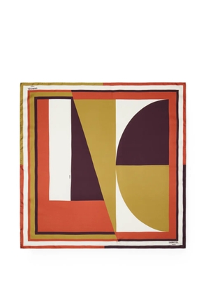 Lancel geometric-print silk scarf - Orange