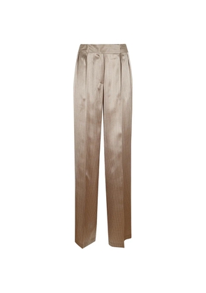 Kiton check pleated trousers - Neutrals