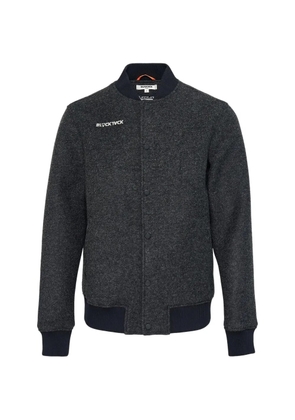 Blackjack logo-embroidered varsity jacket - Grey