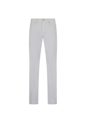 Incotex logo-patch five-pocket trousers - Blue