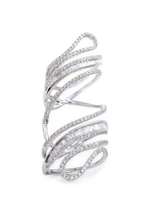 graziela hinged paisley diamond ring - Silver