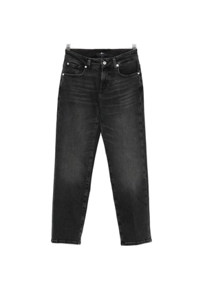7 For All Mankind faded-effect cropped jeans - Black