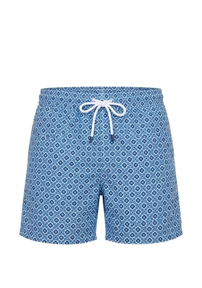 Fedeli geometric-print drawstring swim shorts - Blue