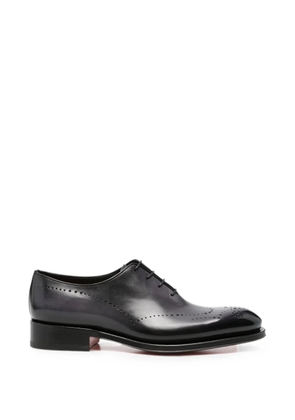 Santoni perforated-detail leather oxford shoes - Blue