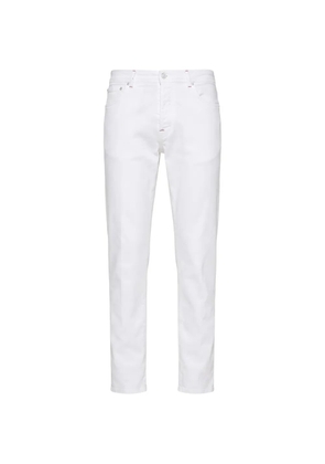 Kiton logo-patch jeans - White