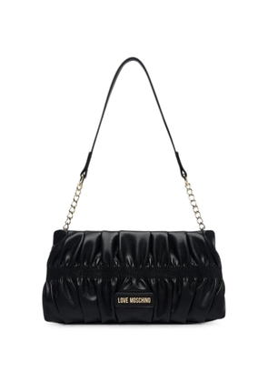 Love Moschino ruched chain-link shoulder bag - Black