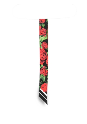 Dolce & Gabbana rose-print scarf - Black