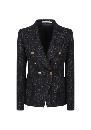 Tagliatore double-breasted tweed jacket - Blue