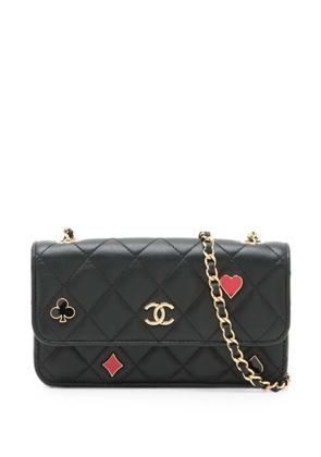 CHANEL Pre-Owned 2021-2026 Quilted Lambskin Coco Casino Phone Holder on Chain crossbody bag - Black