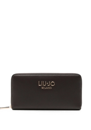 LIU JO logo-plaque zip-around wallet - Brown