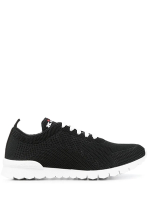 Kiton logo-embroidered interwoven sneakers - Black