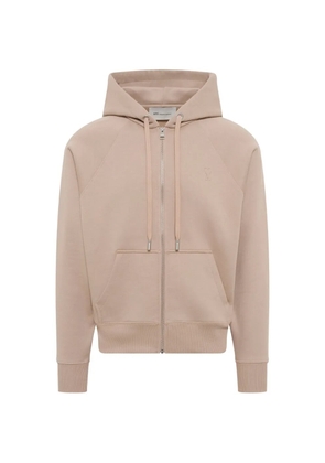 AMI Paris Ami De Coeur embossed hoodie - Neutrals