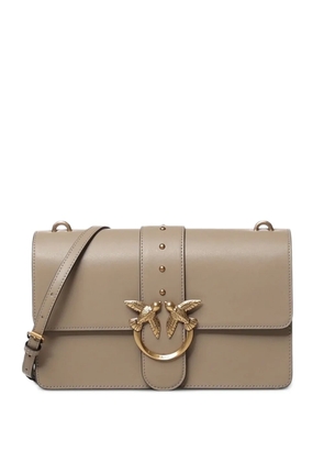 PINKO Love Birds studded shoulder bag - Neutrals