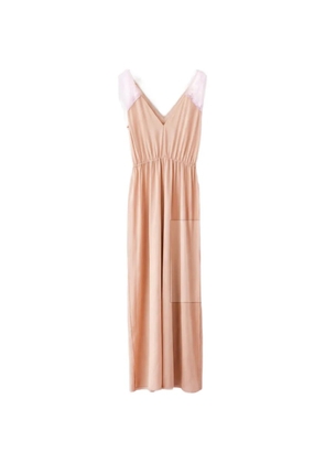 Kristina Ti lace-trim elasticated-waist maxi dress - Orange