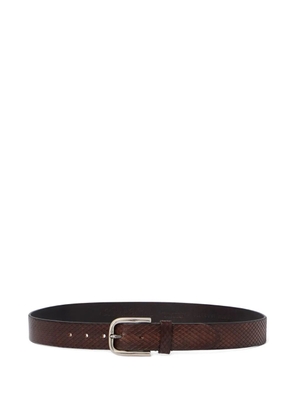 Brooks Brothers snake-effect bovine leather belt - Brown