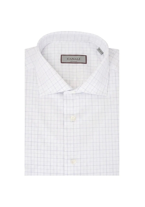 Canali check-pattern cotton shirt - White