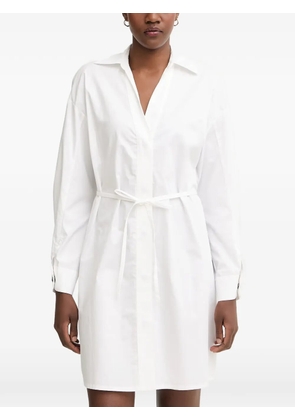 Armani Exchange belted shirt mini dress - White