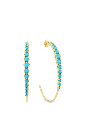 Jennifer Meyer medium Graduated turquoise hoop earrings - Gold