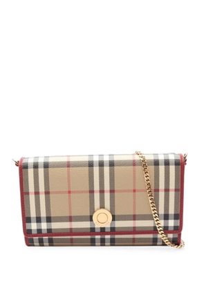 Burberry Pre-Owned 2000-2025 House Check Coated Canvas Wallet On Chain crossbody bag - Neutrals