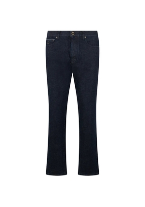 Moorer logo-patch trousers - Blue