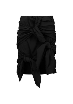 NACHE twist-tie ruched midi skirt - Black
