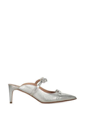 RED(V) bow-detail pointed-toe mules - Silver