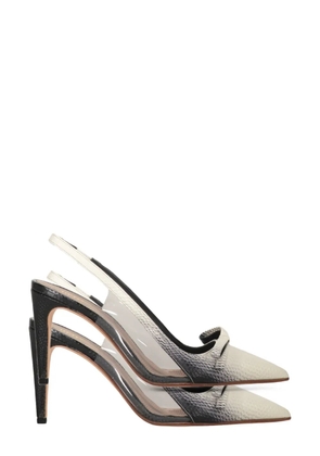 RED(V) bow-detail slingback pumps - White