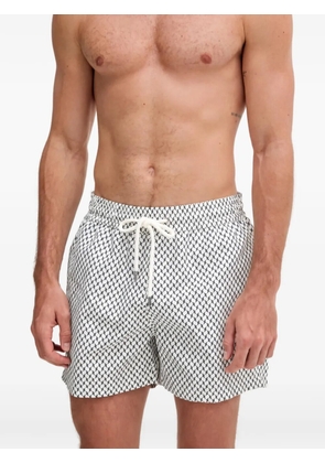 Frescobol Carioca geometric-print swim shorts - White