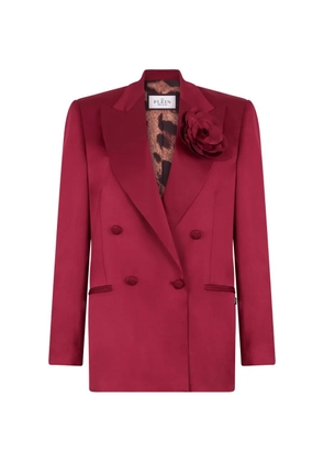Philipp Plein double-breasted floral-appliqué blazer - Red