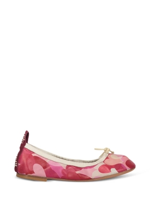 RED(V) heart-print bow-detail ballet flats - Pink