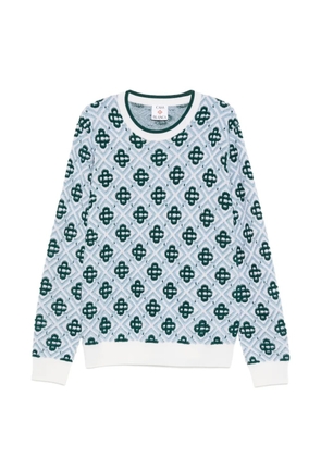 Casablanca monogram-knit wool sweater - Blue