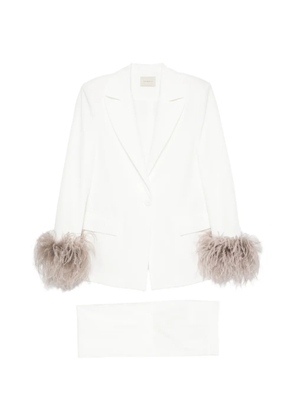 THE ARCHIVIA feather-cuff blazer - White