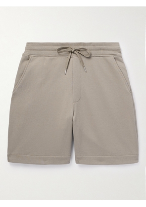 HANDVAERK - Straight-Leg Pima Cotton-Jersey Drawstring Shorts - Men - Brown - S