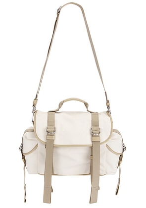 Maison Margiela Small High Tech Messenger Bag in Natural Sandy - Cream. Size all.