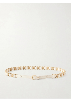 Valentino Garavani - Logo-embellished Chain And Leather Belt - Neutrals - 70,80,90,100