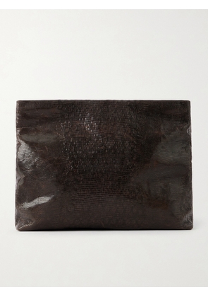 Nili Lotan - Jerry Croc-effect Leather Clutch - Brown - One size