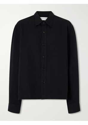 Studio Nicholson - Hithe Garment-dyed Cotton And Linen-blend Shirt - Black - x small,small,medium,large,x large