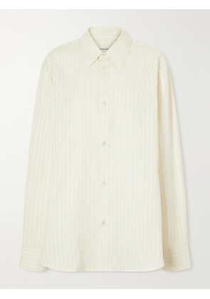Studio Nicholson - View Striped Cotton And Silk-blend Shirt - Blue - x small,small,medium,large