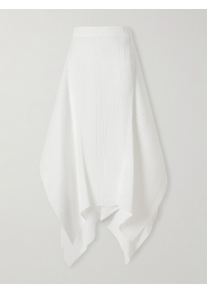 JW Anderson - Asymmetric Plissè-crepe Midi Skirt - White - UK 6,UK 8,UK 10,UK 12,UK 14